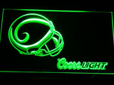 Los Angeles Rams Coors Light LED Neon Sign Electrical - Green - TheLedHeroes