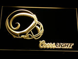 Saint Louis Rams Coors Light LED Neon Sign USB - Yellow - TheLedHeroes