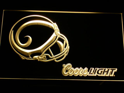 Saint Louis Rams Coors Light LED Neon Sign USB - Yellow - TheLedHeroes