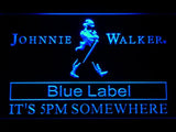 Johnnie Walker Blue Label It's 5pm Somewhere LED Neon Sign Electrical - Blue - TheLedHeroes