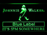 Johnnie Walker Blue Label It's 5pm Somewhere LED Neon Sign USB - Green - TheLedHeroes