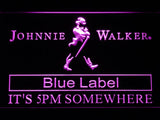 Johnnie Walker Blue Label It's 5pm Somewhere LED Neon Sign Electrical - Purple - TheLedHeroes