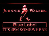Johnnie Walker Blue Label It's 5pm Somewhere LED Neon Sign Electrical - Red - TheLedHeroes