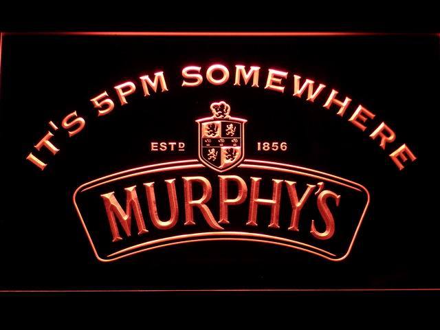 Murphy's It's 5pm Somewhere LED Neon Sign Electrical - Red - TheLedHeroes
