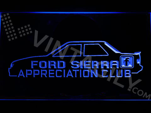 FREE Ford Sierra Appreciation Club LED Sign - Blue - TheLedHeroes