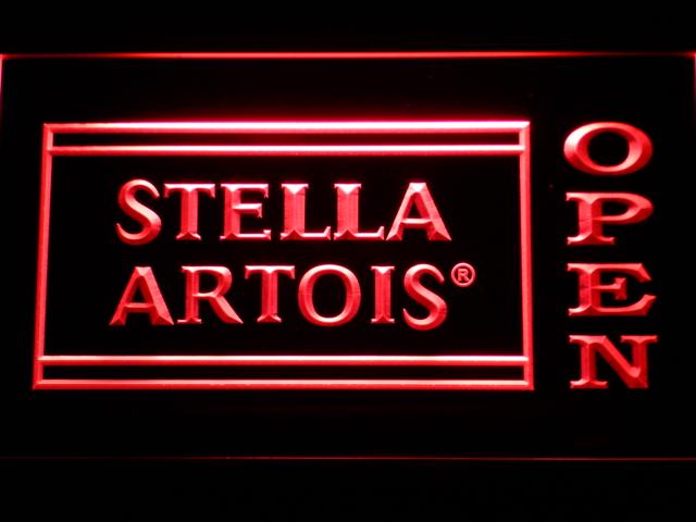 Stella Artois Open (2) LED Neon Sign USB - Red - TheLedHeroes