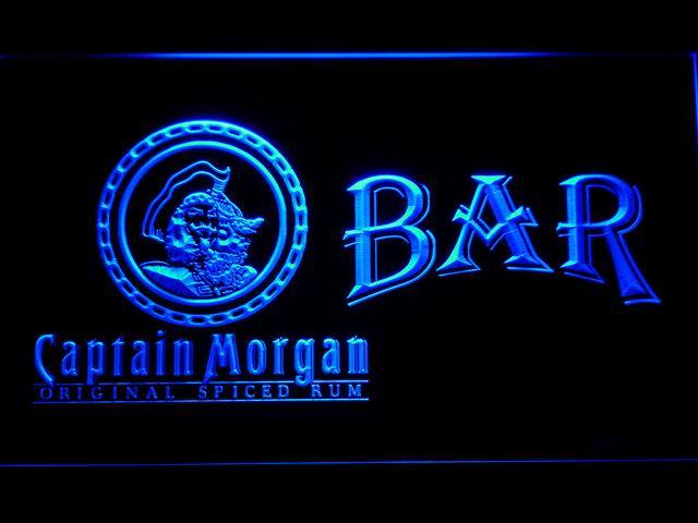 Captain Morgan Spiced Rum Bar LED Neon Sign Electrical - Blue - TheLedHeroes