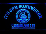 Captain Morgan Spiced Rum It's 5pm Somewhere LED Neon Sign USB - Blue - TheLedHeroes