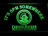 Captain Morgan Spiced Rum It's 5pm Somewhere LED Neon Sign USB - Green - TheLedHeroes