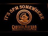 Captain Morgan Spiced Rum It's 5pm Somewhere LED Neon Sign USB - Orange - TheLedHeroes