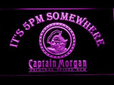 Captain Morgan Spiced Rum It's 5pm Somewhere LED Neon Sign USB - Purple - TheLedHeroes