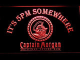 Captain Morgan Spiced Rum It's 5pm Somewhere LED Neon Sign USB - Red - TheLedHeroes