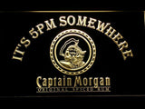 Captain Morgan Spiced Rum It's 5pm Somewhere LED Neon Sign USB - Yellow - TheLedHeroes