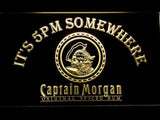 FREE Captain Morgan Spiced Rum It's 5pm Somewhere LED Sign - Yellow - TheLedHeroes