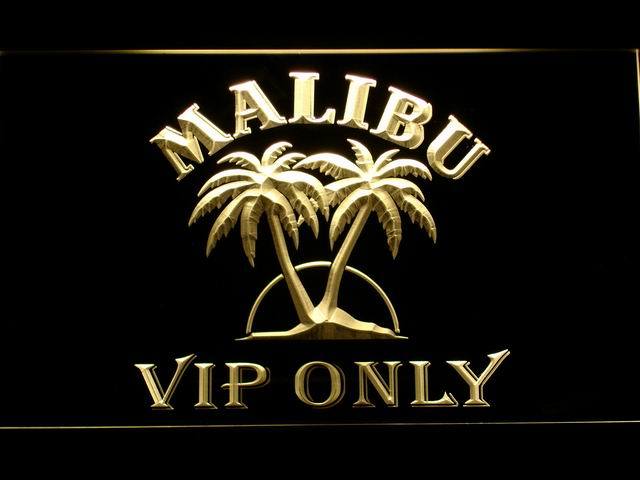 Malibu VIP Only LED Neon Sign Electrical - Yellow - TheLedHeroes