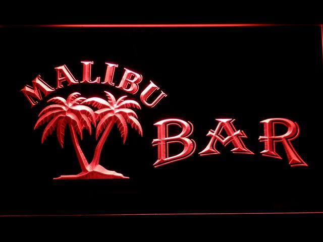 Malibu Bar LED Neon Sign USB - Red - TheLedHeroes