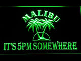 Malibu It's 5pm Somewhere LED Neon Sign Electrical - Green - TheLedHeroes
