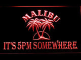 Malibu It's 5pm Somewhere LED Neon Sign Electrical - Red - TheLedHeroes