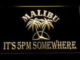 FREE Malibu It's 5pm Somewhere LED Sign - Yellow - TheLedHeroes