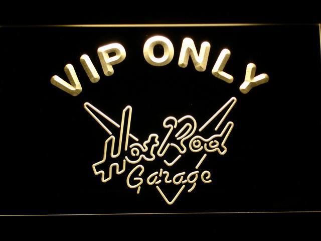 Hot Rod Garage VIP Only LED Neon Sign Electrical - Yellow - TheLedHeroes