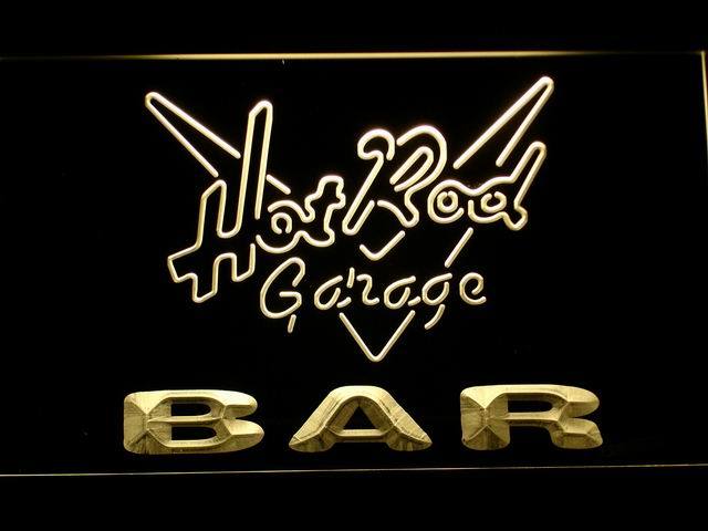 Hot Rod Garage Bar LED Neon Sign Electrical - Yellow - TheLedHeroes