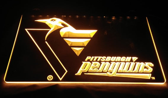 FREE Pittsburgh Penguins (2) LED Sign - Yellow - TheLedHeroes