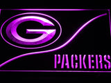 Green Bay Packers (3) LED Neon Sign USB - Purple - TheLedHeroes