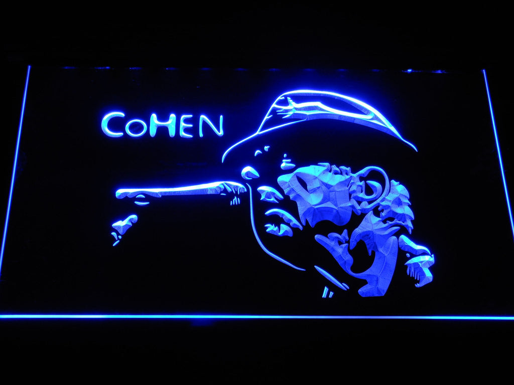 Leonard Cohen LED Neon Sign USB - Blue - TheLedHeroes