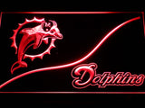 Miami Dolphins (4) LED Neon Sign USB - Red - TheLedHeroes