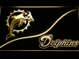 Miami Dolphins (4) LED Neon Sign USB - Yellow - TheLedHeroes