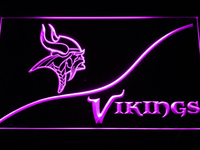 Minnesota Vikings (3) LED Neon Sign Electrical - Purple - TheLedHeroes
