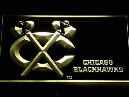 Chicago Blackhawks Bar LED Neon Sign USB - Yellow - TheLedHeroes