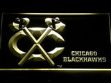 Chicago Blackhawks Bar LED Neon Sign USB - Yellow - TheLedHeroes