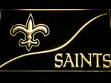 New Orleans Saints (4) LED Neon Sign USB - Yellow - TheLedHeroes