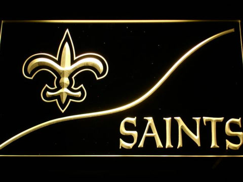 New Orleans Saints (4) LED Neon Sign USB - Yellow - TheLedHeroes