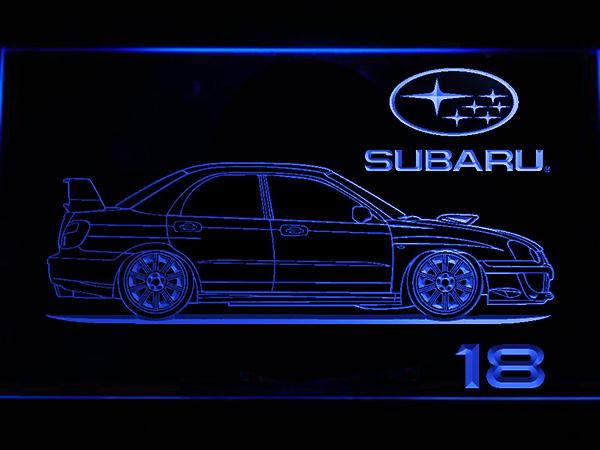Subaru 18 LED Neon Sign USB - Blue - TheLedHeroes