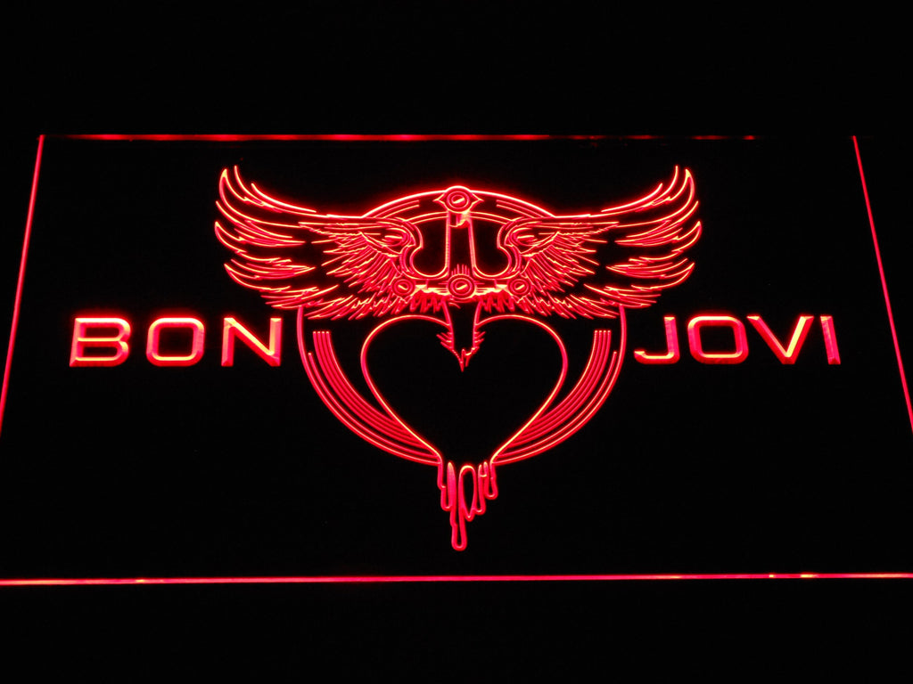 Bon Jovi (2) LED Neon Sign Electrical - Red - TheLedHeroes