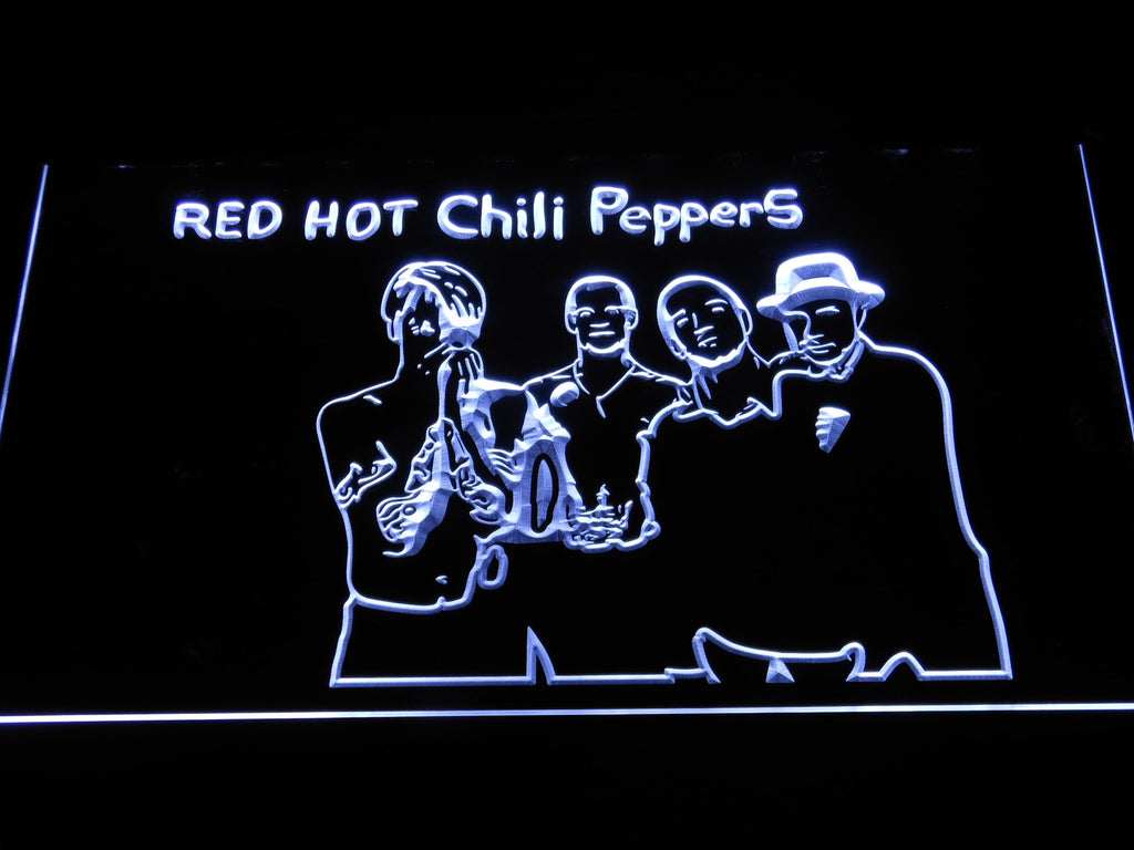 Red Hot Chili Peppers (2) LED Neon Sign USB - White - TheLedHeroes