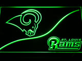 Saint Louis Rams (4) LED Neon Sign USB - Green - TheLedHeroes