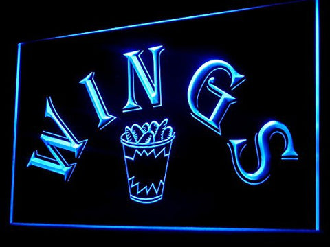 FREE Wings Shop LED Sign - Blue - TheLedHeroes