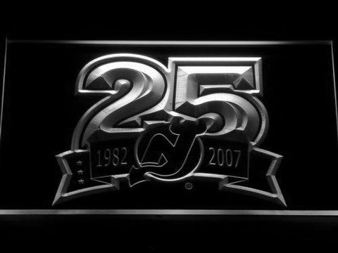 New Jersey Devils 25th Anniversary LED Neon Sign Electrical - White - TheLedHeroes