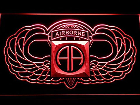 FREE 82nd Airborne Wings Army LED Sign - Red - TheLedHeroes