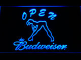 FREE Budweiser Girl Open LED Sign - Blue - TheLedHeroes