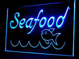 Fresh Seafood Fish Restaurant LED Neon Sign USB - Blue - TheLedHeroes