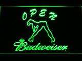 FREE Budweiser Girl Open LED Sign - Green - TheLedHeroes
