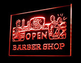 Open Barber Shop LED Neon Sign USB - Red - TheLedHeroes