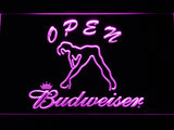 FREE Budweiser Girl Open LED Sign - Purple - TheLedHeroes