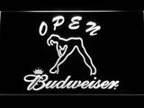 Budweiser Girl Open LED Neon Sign Electrical - White - TheLedHeroes