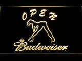 Budweiser Girl Open LED Neon Sign Electrical - Yellow - TheLedHeroes