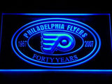 Philadelphia Flyers 40th Anniversary LED Neon Sign Electrical - Blue - TheLedHeroes